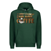 Sports Green keep calm and make coffee Premium Hoodie - BarkalooDesign