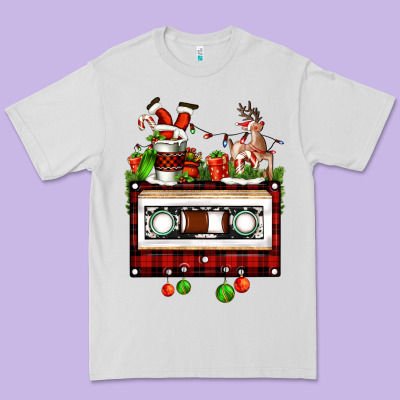 Christmas Cassette Premium Tee Designed By Fadigitalartstudio