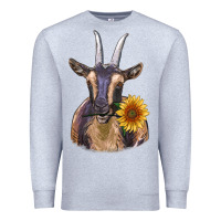 Heather Grey dark goat Premium Sweatshirt - RanaPortraitStore