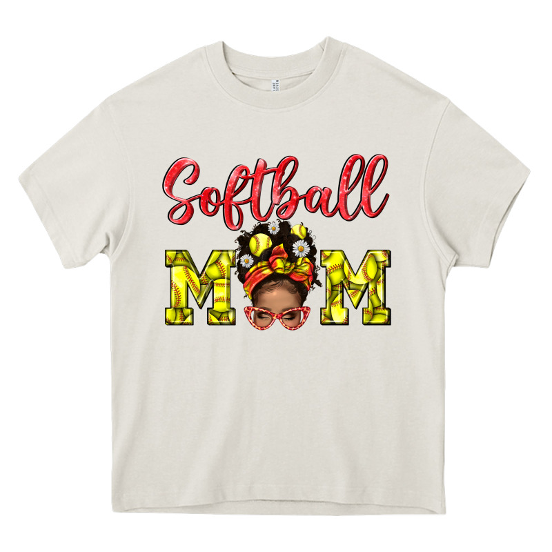 Softball Mom  And Afro Messybun Mom Bbs Heavy Core Tee by BundleAndBundleShop | Teevron