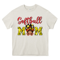 Cream softball mom  and afro messybun mom bbs Heavy Core Tee - BundleAndBundleShop