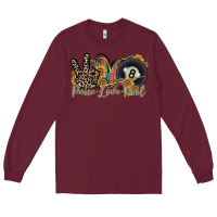 Burgundy peace love pool Long Sleeve Tee - RacoonDesign