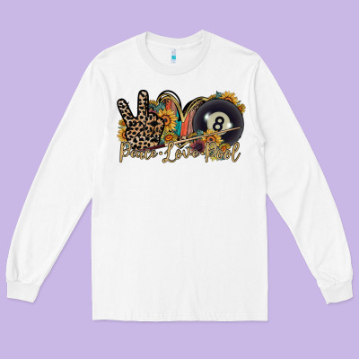 Peace Love Pool Long Sleeve Tee Designed By Racoondesign