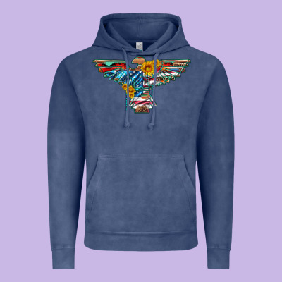 Thunderbird With Usa Flag And Sunflowers Vintage Hoodie Designed By Artiststas