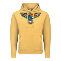 Vintage Mustard thunderbird with usa flag and sunflowers Vintage Hoodie - Artiststas