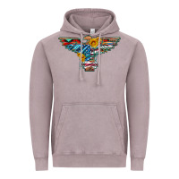 Vintage Zinc thunderbird with usa flag and sunflowers Vintage Hoodie - Artiststas