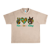 French Oak Peace Love Donkeys Urban Heavy Tee - Jasminsmagicworld