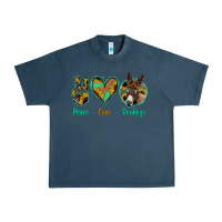 Midnight Navy Peace Love Donkeys Urban Heavy Tee - Jasminsmagicworld