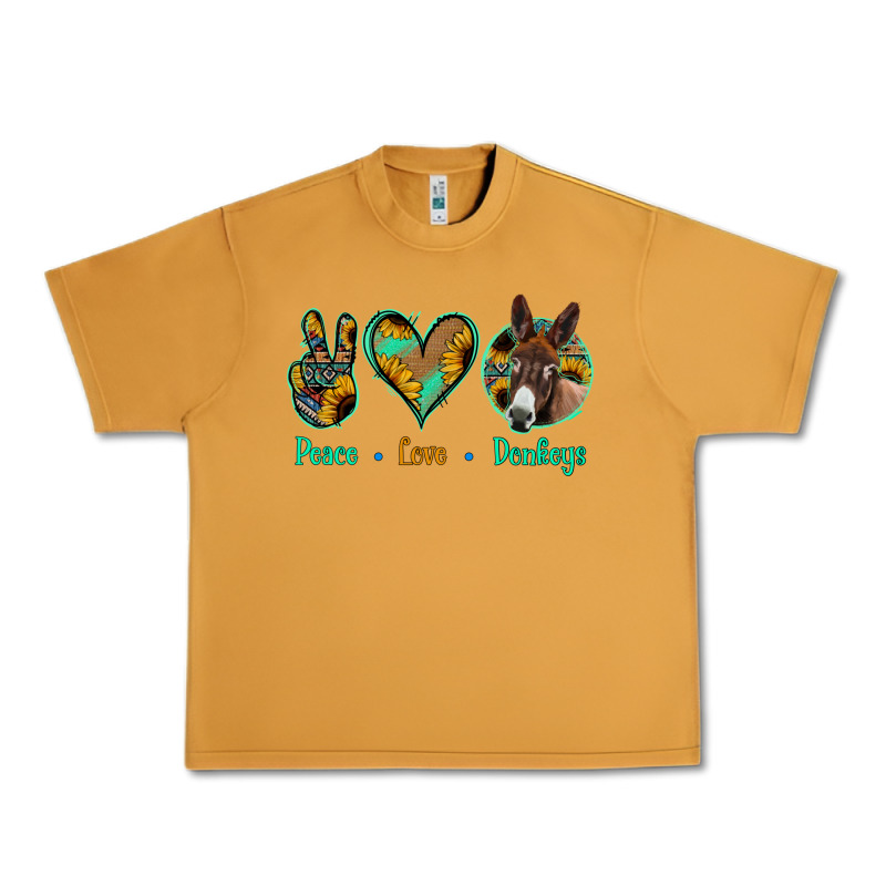 Peace Love Donkeys Urban Heavy Tee by Jasminsmagicworld | Teevron