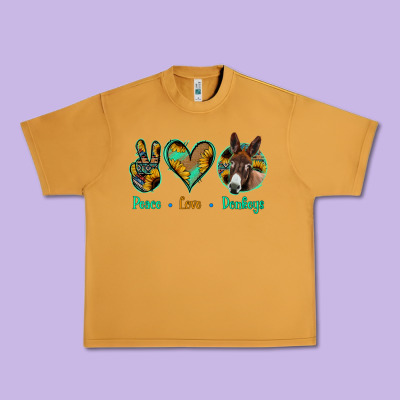 Peace Love Donkeys Urban Heavy Tee Designed By Jasminsmagicworld
