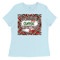 Baby Blue Running on Coffee And Christmas Ladies Tee - CowhideDigitalArt