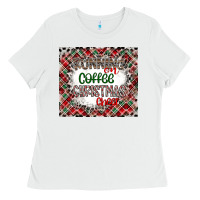 White Running on Coffee And Christmas Ladies Tee - CowhideDigitalArt