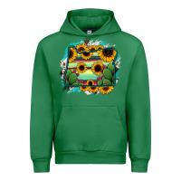 Emerald Oregon Map Sunflower Cactus Serape Urban Hoodie - RanaPortraitStore