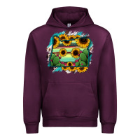Mauve Wine Oregon Map Sunflower Cactus Serape Urban Hoodie - RanaPortraitStore