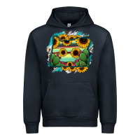Navy Oregon Map Sunflower Cactus Serape Urban Hoodie - RanaPortraitStore