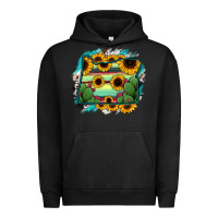 Pigment Black Oregon Map Sunflower Cactus Serape Urban Hoodie - RanaPortraitStore