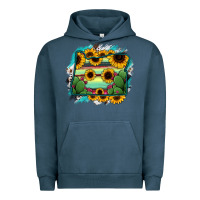 Pigment Midnight Navy Oregon Map Sunflower Cactus Serape Urban Hoodie - RanaPortraitStore