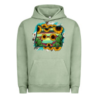 Pigment Oil Green Oregon Map Sunflower Cactus Serape Urban Hoodie - RanaPortraitStore