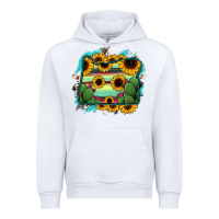 White Oregon Map Sunflower Cactus Serape Urban Hoodie - RanaPortraitStore