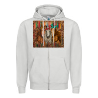 Dove Grey western horses with bandanas Zipper Hoodie - RanaPortraitStore