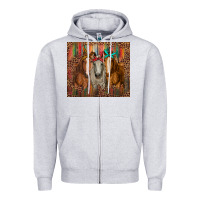 Heather Grey western horses with bandanas Zipper Hoodie - RanaPortraitStore