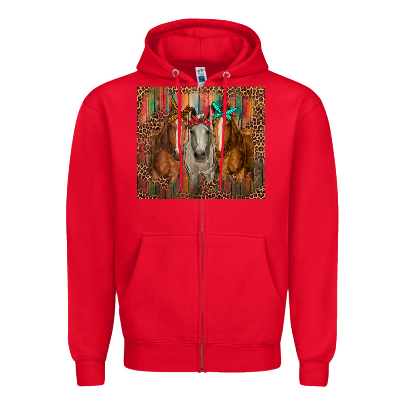 Western Horses With Bandanas Zipper Hoodie by RanaPortraitStore | Teevron