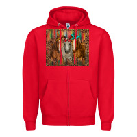Red western horses with bandanas Zipper Hoodie - RanaPortraitStore