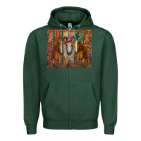 Sports Green western horses with bandanas Zipper Hoodie - RanaPortraitStore