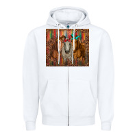 White western horses with bandanas Zipper Hoodie - RanaPortraitStore