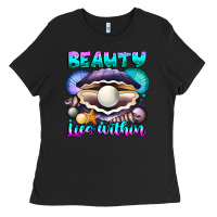 Black Beauty Lies Within Ladies Tee - CowhideDigitalArt