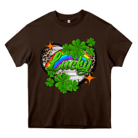 Chocolate Brown lucky heart St. Patricks Day Heavy Core Tee - FaDigitalArtStudio