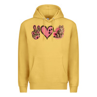 Antique Gold Peace Love Cats Premium Hoodie - Jasminsmagicworld