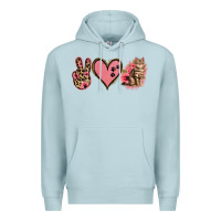 Blue Mist Peace Love Cats Premium Hoodie - Jasminsmagicworld