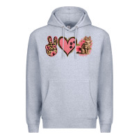 Heather Grey Peace Love Cats Premium Hoodie - Jasminsmagicworld