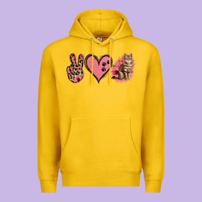 Peace Love Cats Premium Hoodie Designed By Jasminsmagicworld