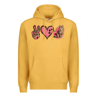 Mustard Peace Love Cats Premium Hoodie - Jasminsmagicworld