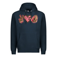 Navy Peace Love Cats Premium Hoodie - Jasminsmagicworld