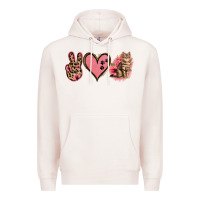 Pale Pink Peace Love Cats Premium Hoodie - Jasminsmagicworld