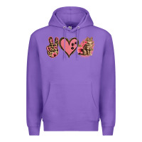 Purple Peace Love Cats Premium Hoodie - Jasminsmagicworld