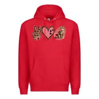 Red Peace Love Cats Premium Hoodie - Jasminsmagicworld