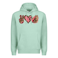 Seafoam Peace Love Cats Premium Hoodie - Jasminsmagicworld