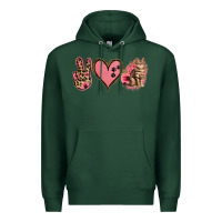 Sports Green Peace Love Cats Premium Hoodie - Jasminsmagicworld