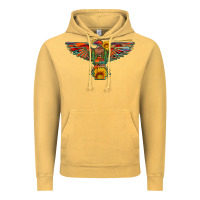 Vintage Mustard thunderbird  wild soul with sunflower serape aztec Vintage Hoodie - Artiststas