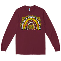 Burgundy sunflower sports rainbow Long Sleeve Tee - RacoonDesign