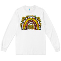 White sunflower sports rainbow Long Sleeve Tee - RacoonDesign