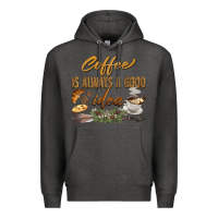 Charcoal Heather coffee is always a good idea Premium Hoodie - BarkalooDesign