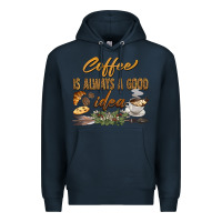 Navy coffee is always a good idea Premium Hoodie - BarkalooDesign