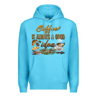 Ocean Blue coffee is always a good idea Premium Hoodie - BarkalooDesign