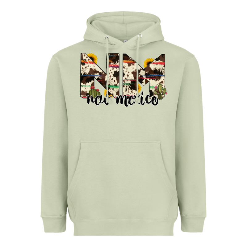 New Mexico State Cowhide Serape Cactus Heavyweight Hoodie by RanaPortraitStore | Teevron