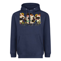 Navy new mexico state cowhide serape cactus Heavyweight Hoodie - RanaPortraitStore